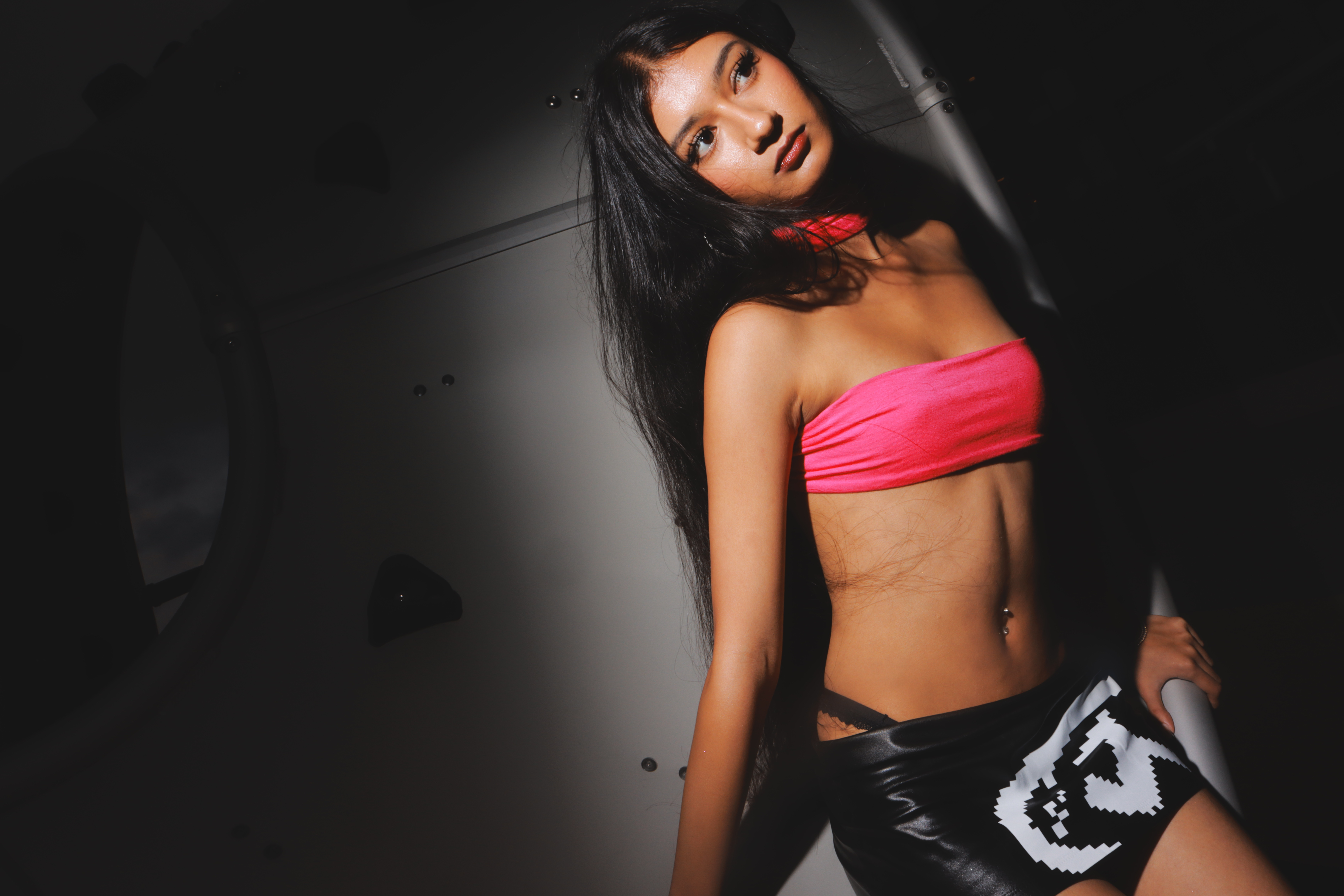 JNWRLD campaign featuring a model in the collection